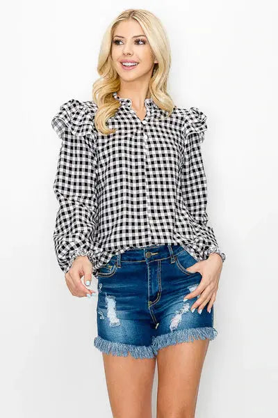 Chec gingham blouse MODISHMARY CLOTHING