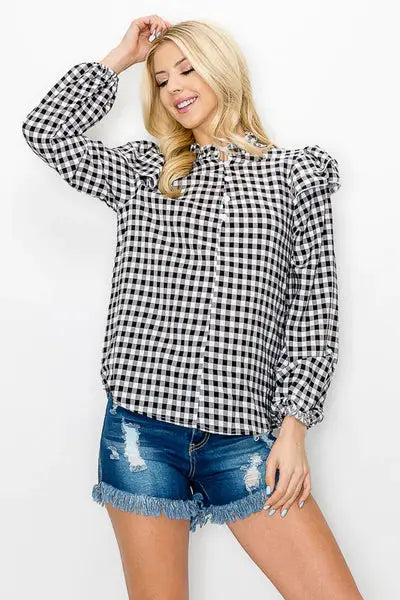 Chec gingham blouse MODISHMARY CLOTHING