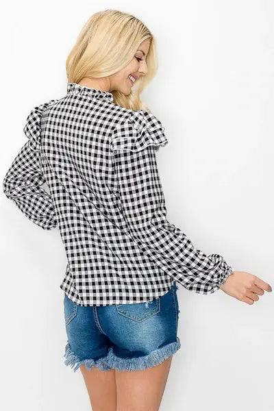 Chec gingham blouse MODISHMARY CLOTHING